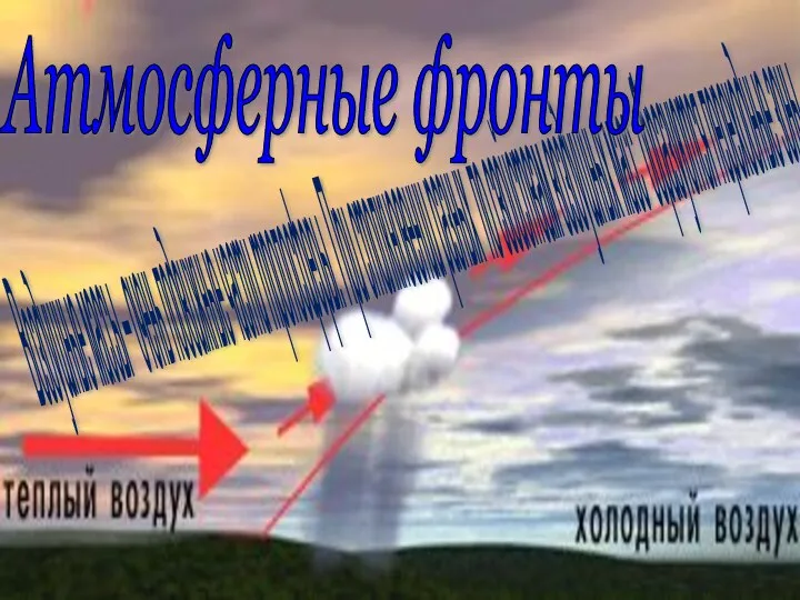 Воздушные массы – очень подвижные части тропосферы. При столкновении разных по