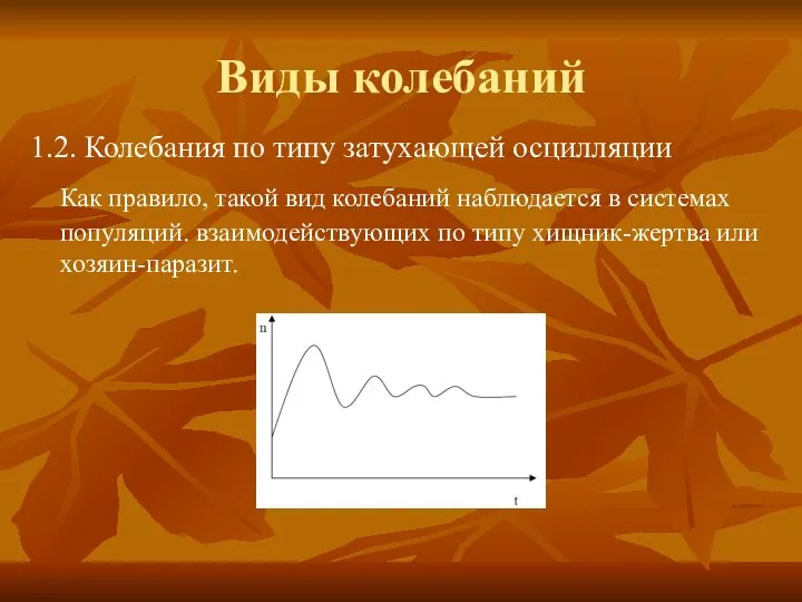 Виды колебаний 1.2. Колебания по типу затухающей осцилляции Как правило, такой