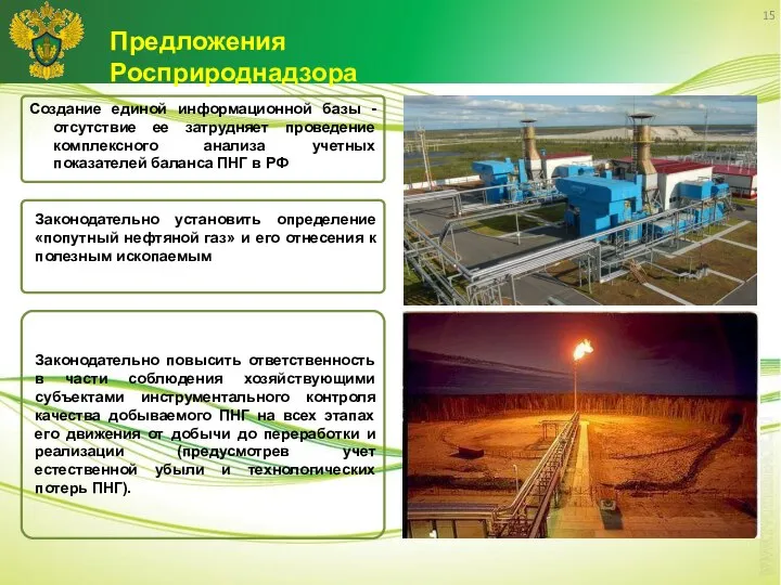 Законодательно установить определение «попутный нефтяной газ» и его отнесения к полезным