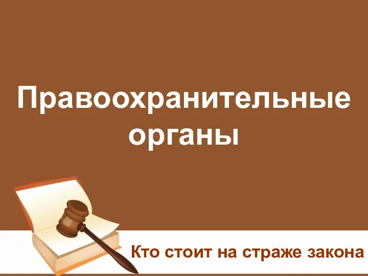 Правоохранительные органы Кто стоит на страже закона