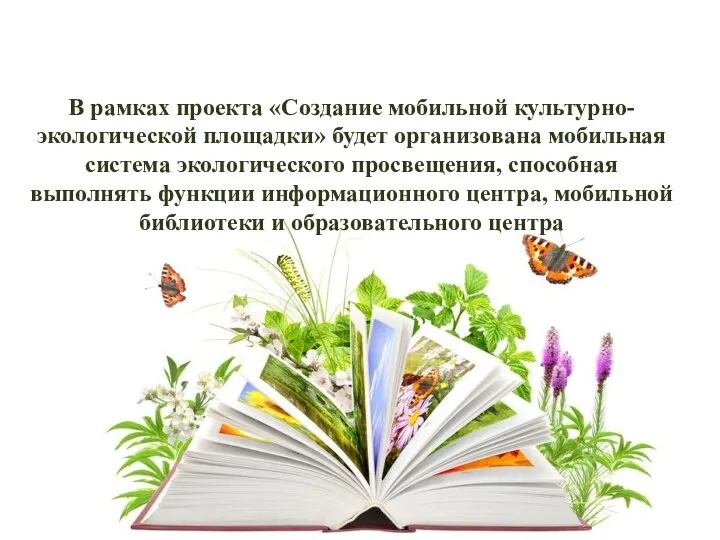 В рамках проекта «Создание мобильной культурно-экологической площадки» будет организована мобильная система