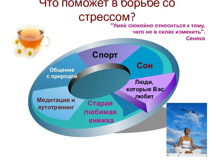 Что поможет в борьбе со стрессом? Общение с природой Спорт Сон