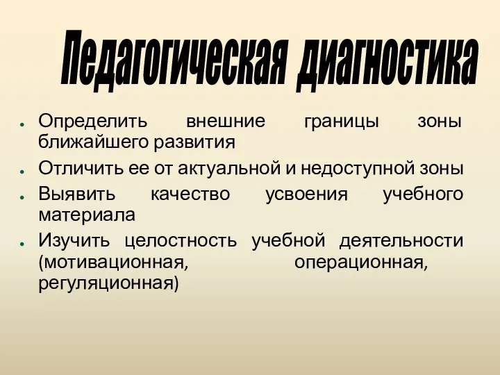 Определить внешние границы зоны ближайшего развития Отличить ее от актуальной и