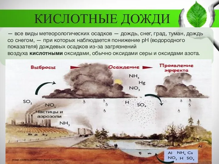 КИСЛОТНЫЕ ДОЖДИ — все виды метеорологических осадков — дождь, снег, град,