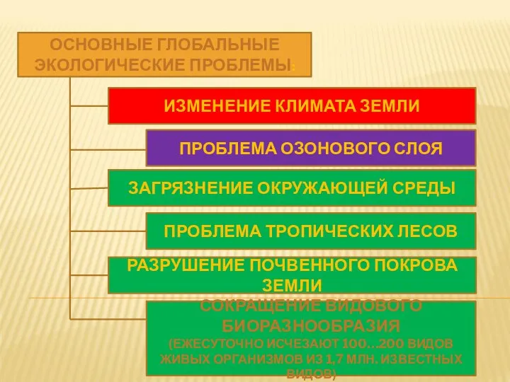 ОСНОВНЫЕ ГЛОБАЛЬНЫЕ ЭКОЛОГИЧЕСКИЕ ПРОБЛЕМЫ: ИЗМЕНЕНИЕ КЛИМАТА ЗЕМЛИ ПРОБЛЕМА ТРОПИЧЕСКИХ ЛЕСОВ СОКРАЩЕНИЕ