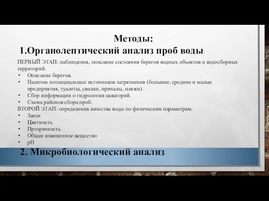 ПЕРВЫЙ ЭТАП: наблюдения, описание состояния берегов водных объектов и водосборных территорий.