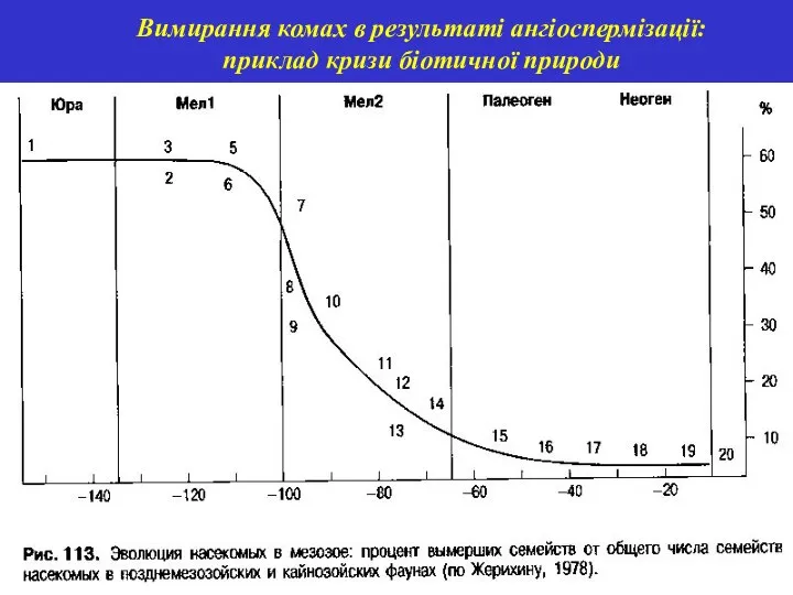 Вимирання комах в результаті ангіоспермізації: приклад кризи біотичної природи