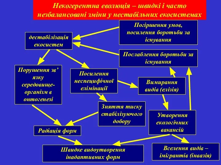 Некогерентна еволюція – швидкі і часто незбалансовані зміни у нестабільних екосистемах