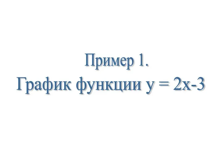 График функции y = 2x-3 Пример 1.