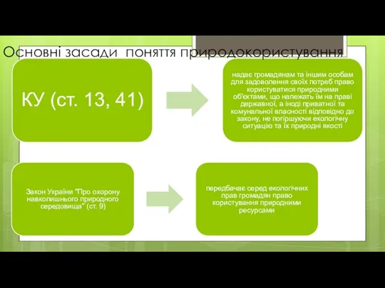 КУ (ст. 13, 41) надає громадянам та іншим особам для задоволення