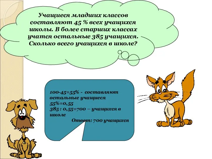 Учащиеся младших классов составляют 45 % всех учащихся школы. В более