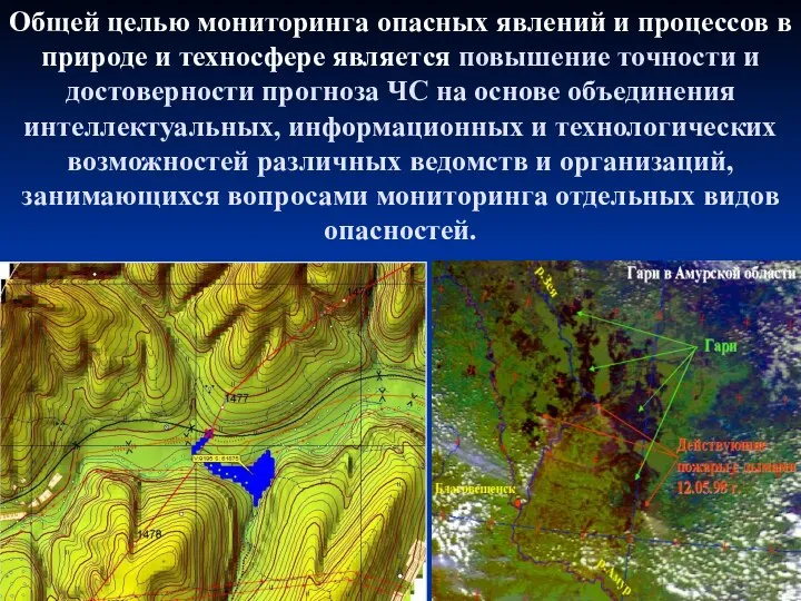 Общей целью мониторинга опасных явлений и процессов в природе и техносфере