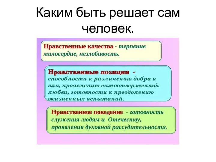 Каким быть решает сам человек.