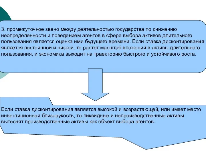 3. промежуточное звено между деятельностью государства по снижению неопределенности и поведением