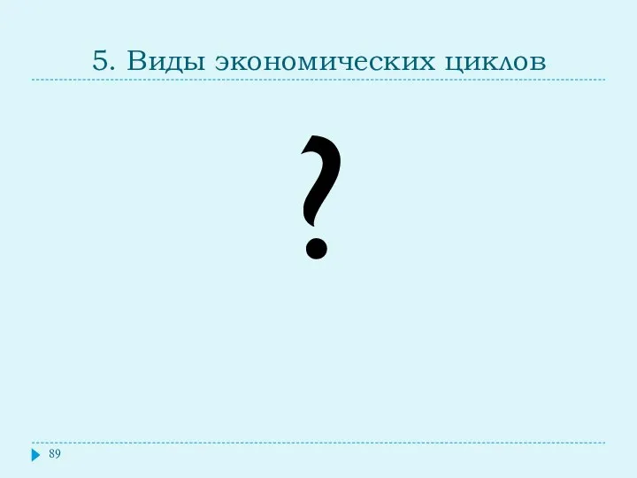 5. Виды экономических циклов ?