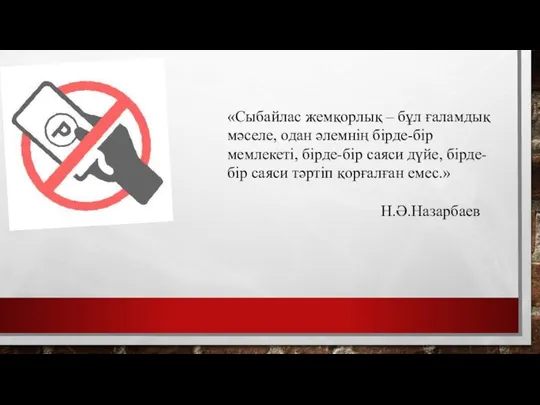 «Сыбайлас жемқорлық – бұл ғаламдық мәселе, одан әлемнің бірде-бір мемлекеті, бірде-бір