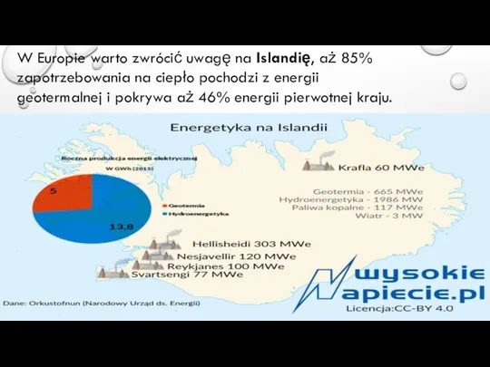 W Europie warto zwrócić uwagę na Islandię, aż 85% zapotrzebowania na