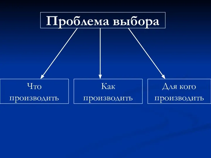 Проблема выбора Что производить Как производить Для кого производить