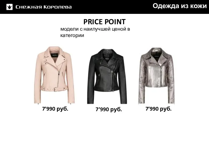 PRICE POINT 7’990 руб. 7’990 руб. 7’990 руб. Одежда из кожи