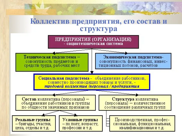 Коллектив предприятия, его состав и структура