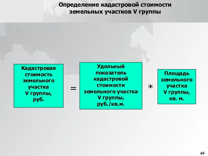 Определение кадастровой стоимости земельных участков V группы