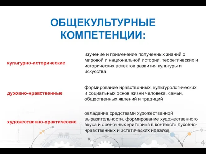 культурно-исторические изучение и применение полученных знаний о мировой и национальной истории,