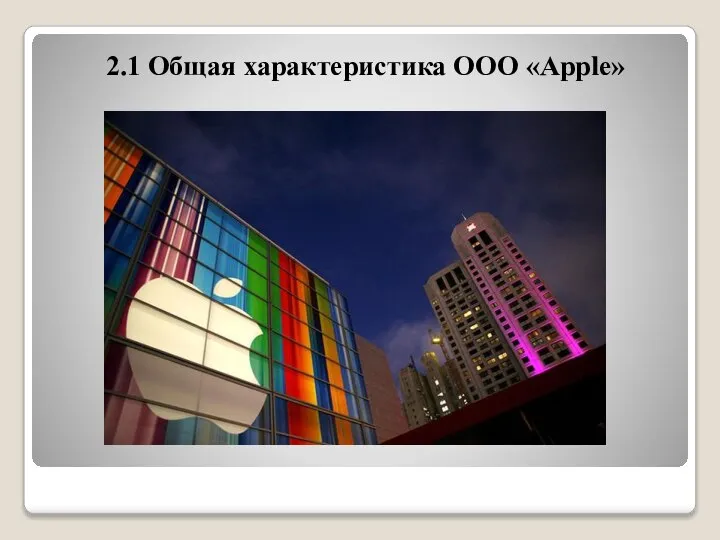 2.1 Общая характеристика ООО «Apple»