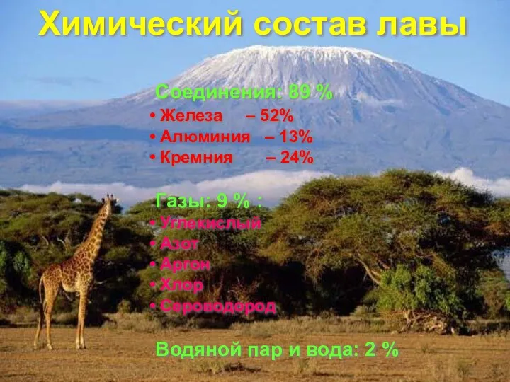 Соединения: 89 % Железа – 52% Алюминия – 13% Кремния –