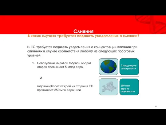 В ЕС требуется подавать уведомления о концентрации влияния при слияниях в