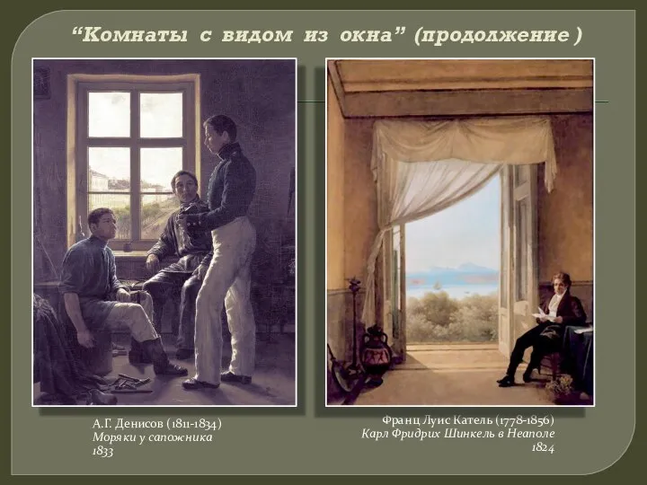 “Комнаты с видом из окна” (продолжение ) А.Г. Денисов (1811-1834) Моряки