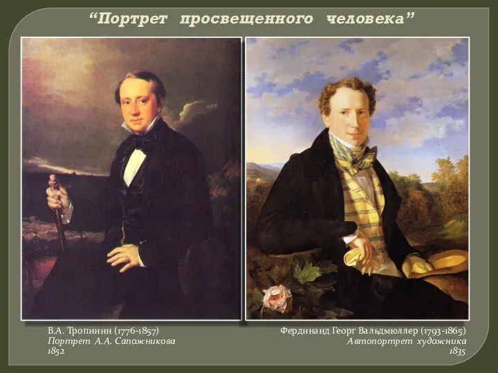 “Портрет просвещенного человека” В.А. Тропинин (1776-1857) Портрет А.А. Сапожникова 1852 Фердинанд