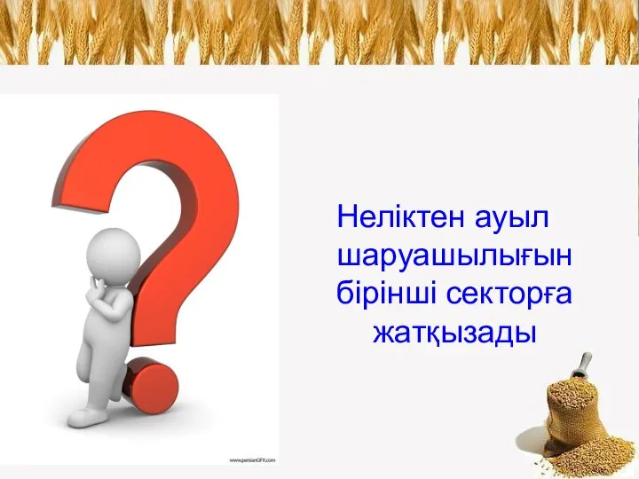 Неліктен ауыл шаруашылығын бірінші секторға жатқызады