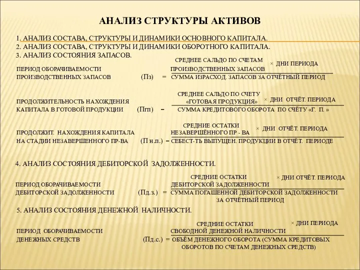 АНАЛИЗ СТРУКТУРЫ АКТИВОВ 1. АНАЛИЗ СОСТАВА, СТРУКТУРЫ И ДИНАМИКИ ОСНОВНОГО КАПИТАЛА.