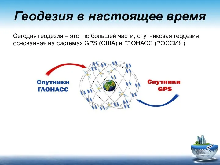 Геодезия в настоящее время Сегодня геодезия – это, по большей части,