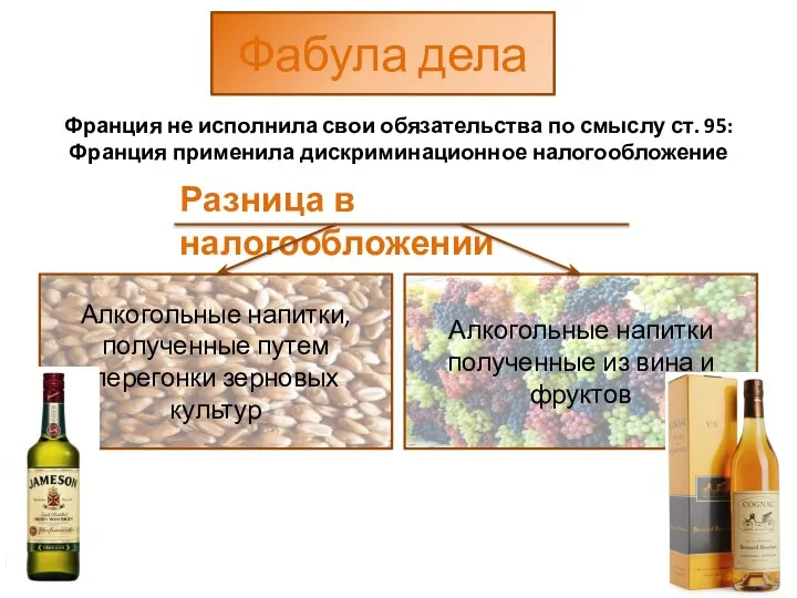 Фабула дела Франция не исполнила свои обязательства по смыслу ст. 95: