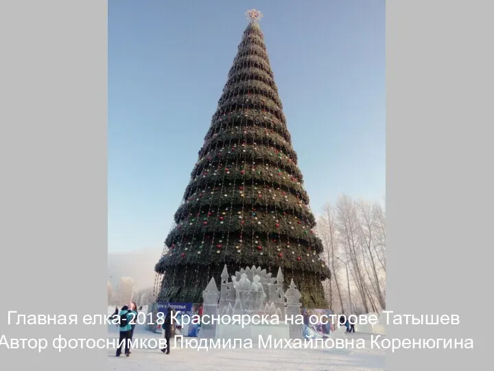 Главная елка-2018 Красноярска на острове Татышев Автор фотоснимков Людмила Михайловна Коренюгина