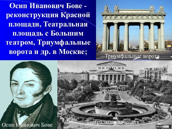 Осип Иванович Бове - реконструкция Красной площади, Театральная площадь с Большим