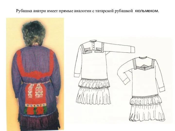 Рубашка анатри имеет прямые аналогии с татарской рубашкой кюльмеком.