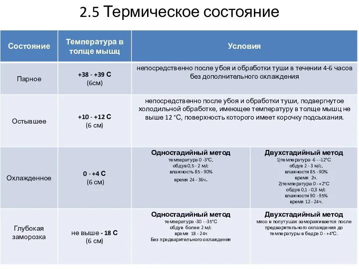 2.5 Термическое состояние