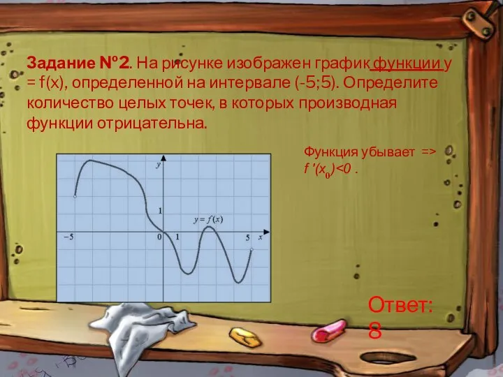 Задание №2. На рисунке изображен график функции у = f(x), определенной