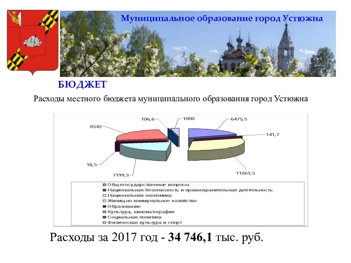 Муниципальное образование город Устюжна Расходы местного бюджета муниципального образования город Устюжна