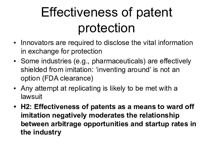 Effectiveness of patent protection Innovators are required to disclose the vital
