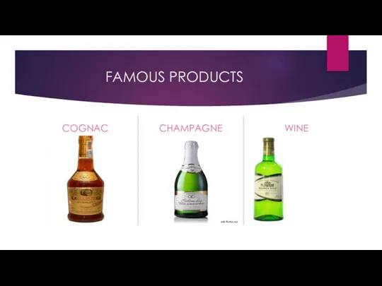 FAMOUS PRODUCTS COGNAC CHAMPAGNE WINE