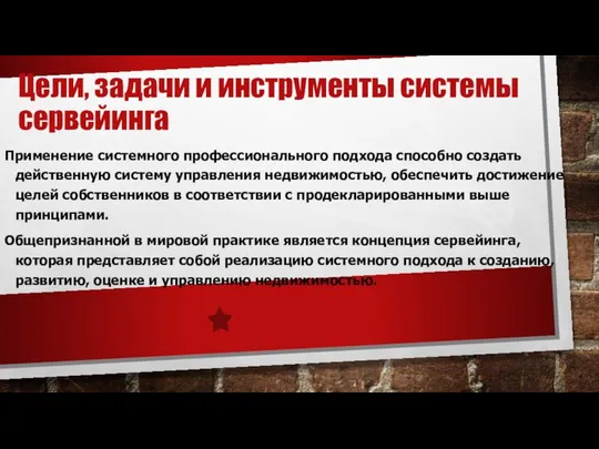 Цели, задачи и инструменты системы сервейинга Применение системного профессионального подхода способно