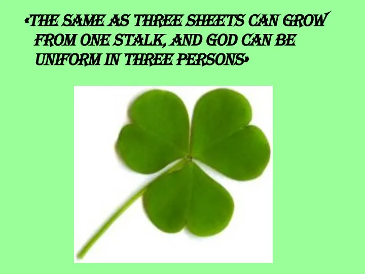 «The same as three sheets can grow from one stalk, and