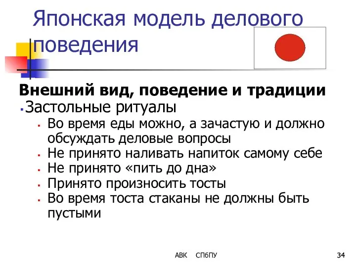 Японская модель делового поведения Внешний вид, поведение и традиции Застольные ритуалы