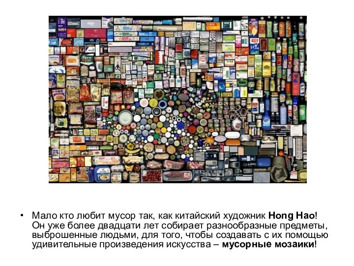 Мало кто любит мусор так, как китайский художник Hong Hao! Он