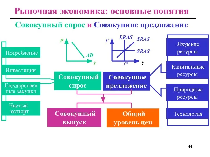 Совокупный спрос и Совокупное предложение Потребление Инвестиции Государственные закупки Чистый экспорт