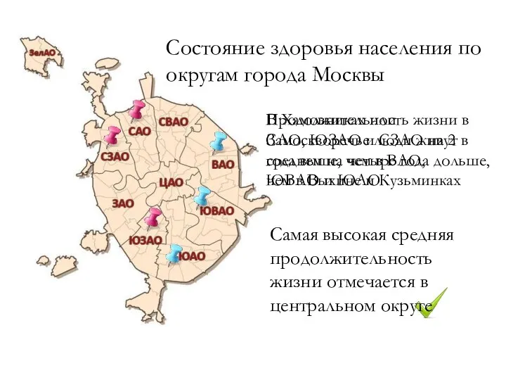 Состояние здоровья населения по округам города Москвы В Хамовниках или Замоскворечье