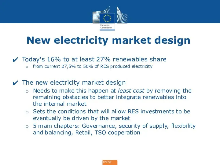 Today's 16% to at least 27% renewables share from current 27,5%